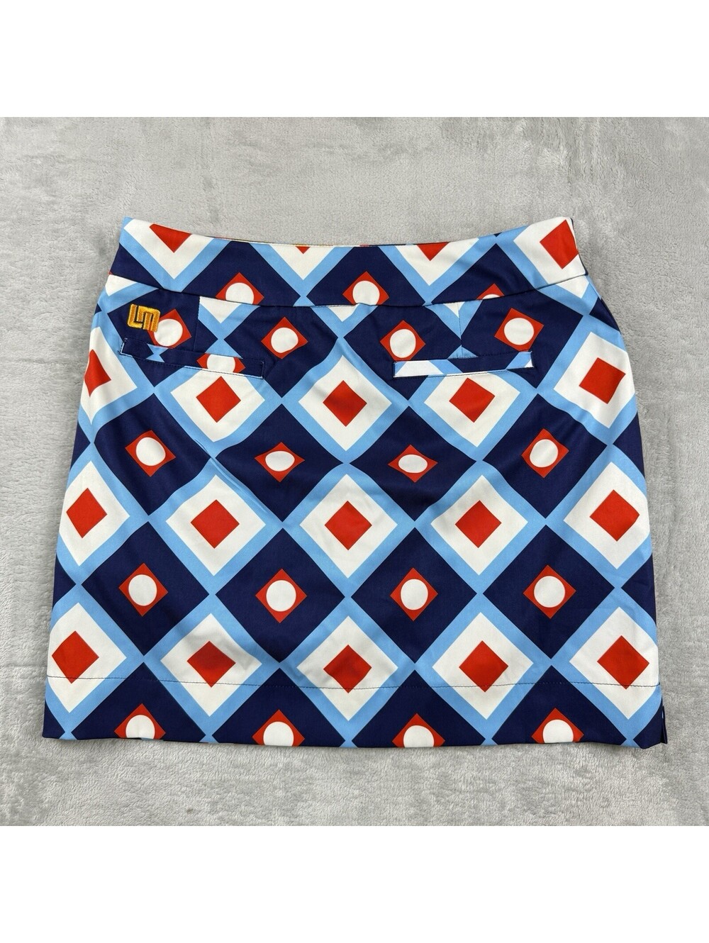 Loudmouth Ladies Geometric Print Golf Skort Blue Red White Women's US 4 Athletic